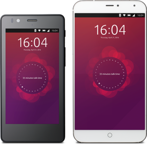 Ubuntu Touch – ilustrační obrázek mobilních telefonů